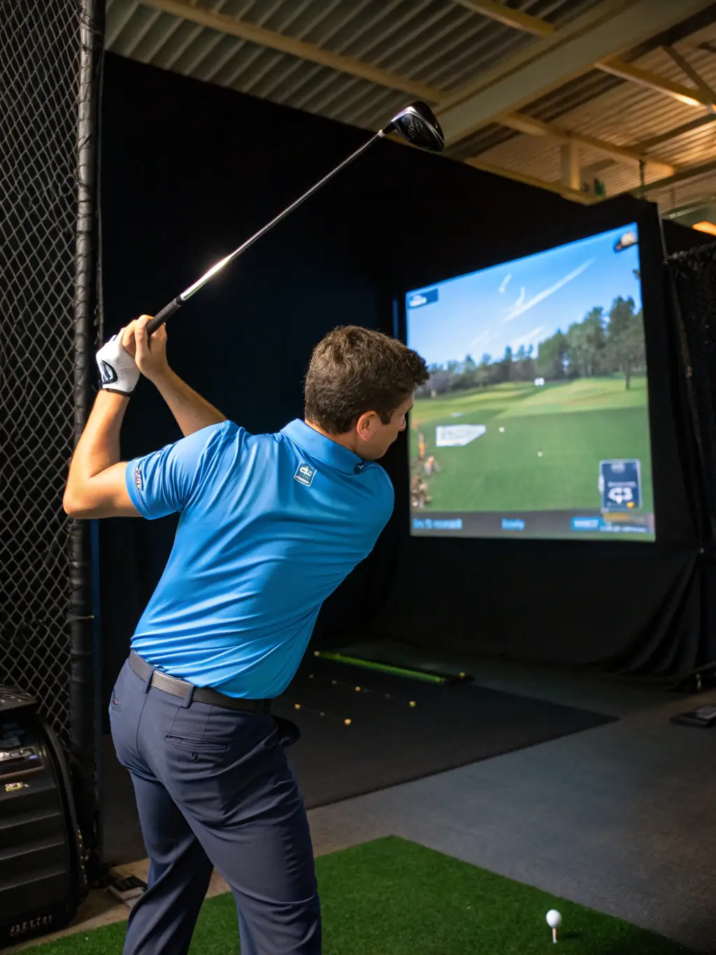 An image showcasing a golfer using a launch monitor on a driving range, capturing data and analyzing their swing, to illustrate the site's focus on providing reviews of launch monitors.